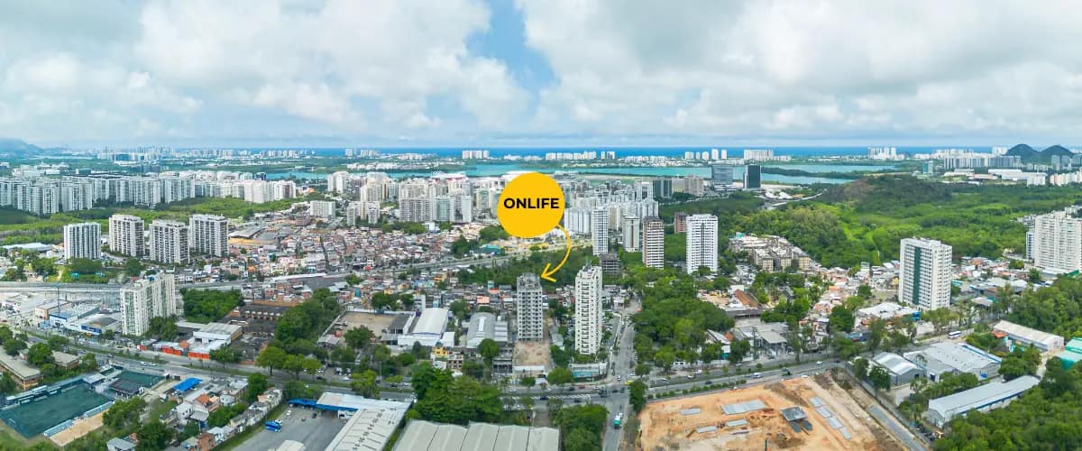Localização do ONLIFE na Barra Olímpica, próximo ao RioCentro, Parque Olímpico e principais vias da região